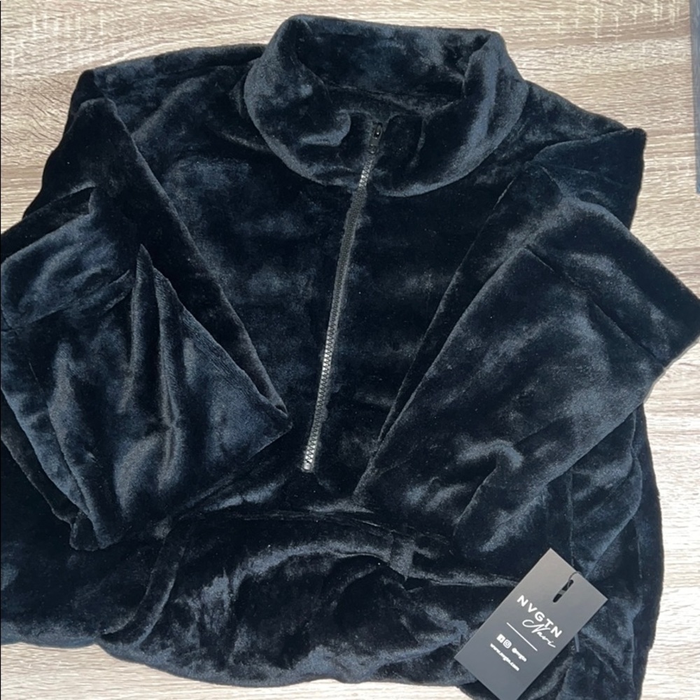 NVGTN black full length teddy fleece